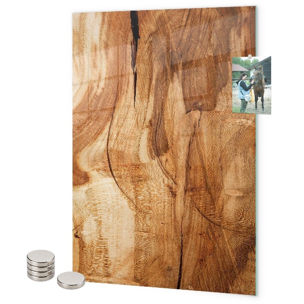 Glas magnettafel Naturholz