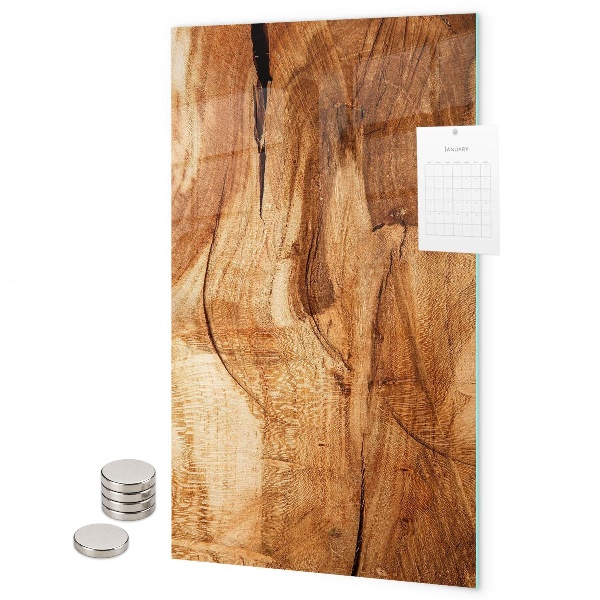 Glas magnettafel Naturholz