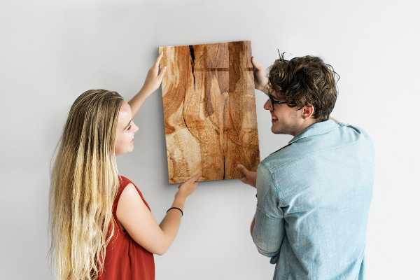 Glas magnettafel Naturholz