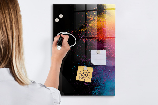 Schreib magnettafel Eine farbenfrohe Tafel zur Präsentation von Fotos