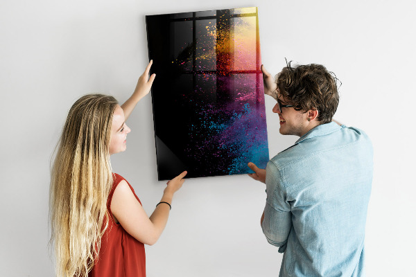 Schreib magnettafel Eine farbenfrohe Tafel zur Präsentation von Fotos
