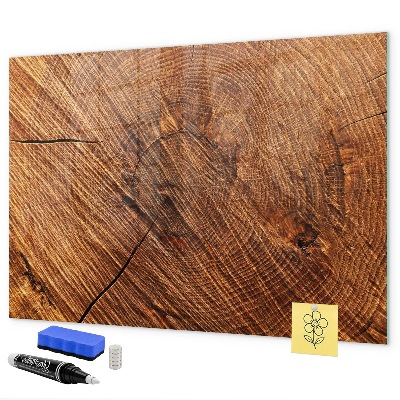 Schreib magnettafel Fotoorganisator auf einem Holzbrett