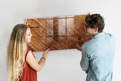 Schreib magnettafel Fotoorganisator auf einem Holzbrett