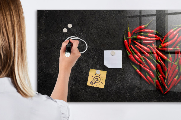 Schreib magnettafel Ein Herz aus Paprika und Fotos von Erinnerungen