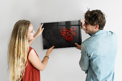 Schreib magnettafel Ein Herz aus Paprika und Fotos von Erinnerungen