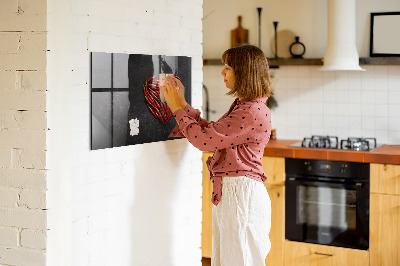 Schreib magnettafel Ein Herz aus Paprika und Fotos von Erinnerungen