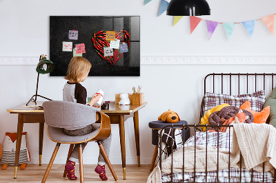 Schreib magnettafel Ein Herz aus Paprika und Fotos von Erinnerungen