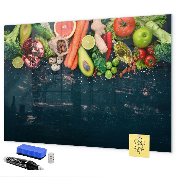 Schreib magnettafel Farbenfrohe kulinarische Inspirationen an der Wand