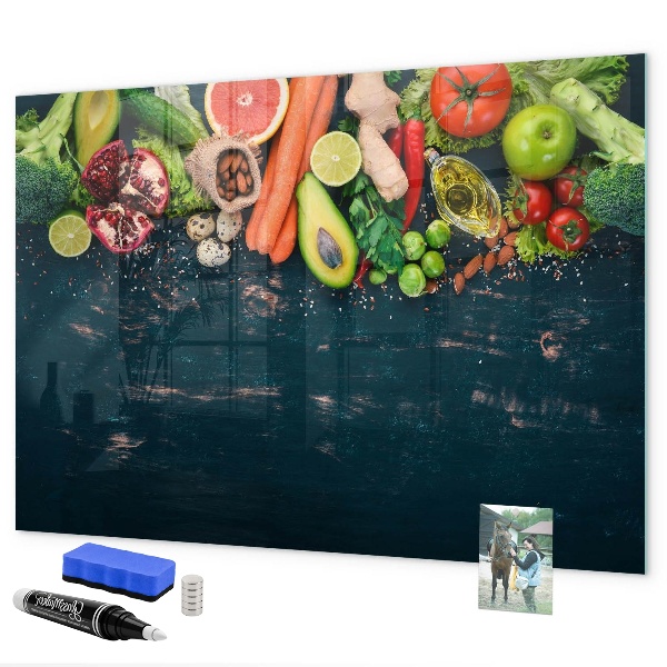 Schreib magnettafel Farbenfrohe kulinarische Inspirationen an der Wand