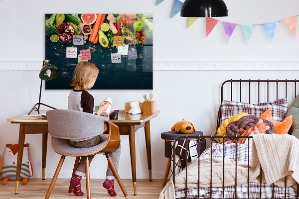 Schreib magnettafel Farbenfrohe kulinarische Inspirationen an der Wand
