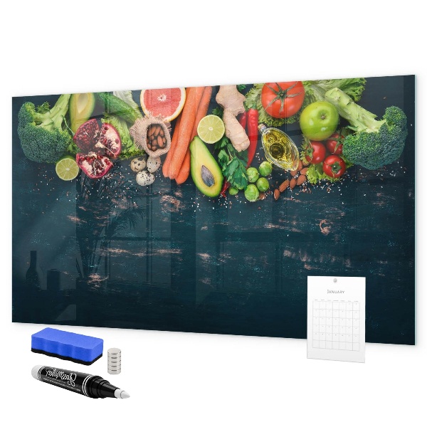 Schreib magnettafel Farbenfrohe kulinarische Inspirationen an der Wand