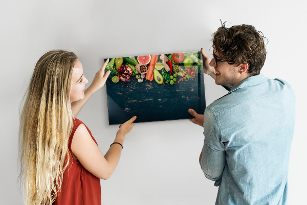 Schreib magnettafel Farbenfrohe kulinarische Inspirationen an der Wand