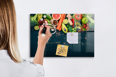 Schreib magnettafel Farbenfrohe kulinarische Inspirationen an der Wand