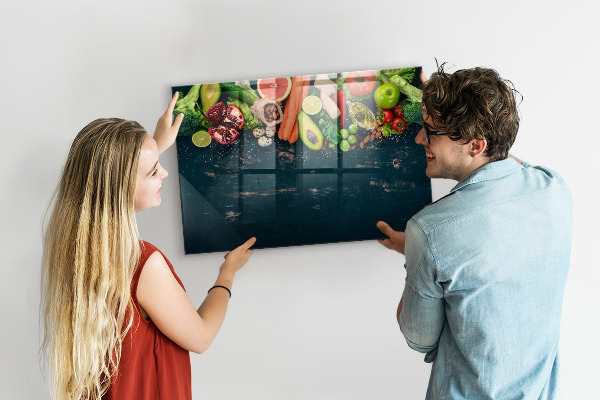 Schreib magnettafel Farbenfrohe kulinarische Inspirationen an der Wand