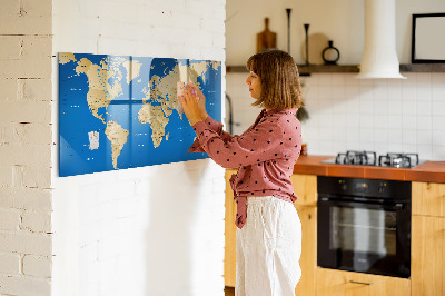 Schreib magnettafel Weltkarte mit Orten zum Markieren