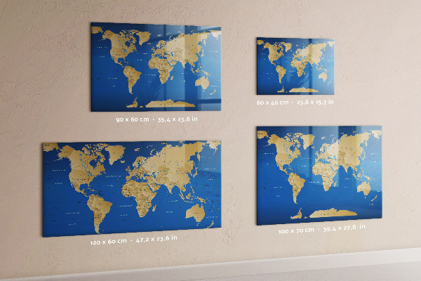 Schreib magnettafel Weltkarte mit Orten zum Markieren