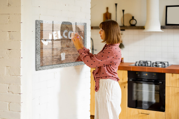 Magnettafel zum schreiben Willkommenstafel mit Platz für Fotos