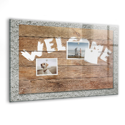 Magnettafel zum schreiben Willkommenstafel mit Platz für Fotos