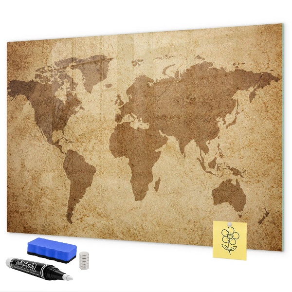 Magnettafel zum schreiben Weltkarte als Inspirationstafel