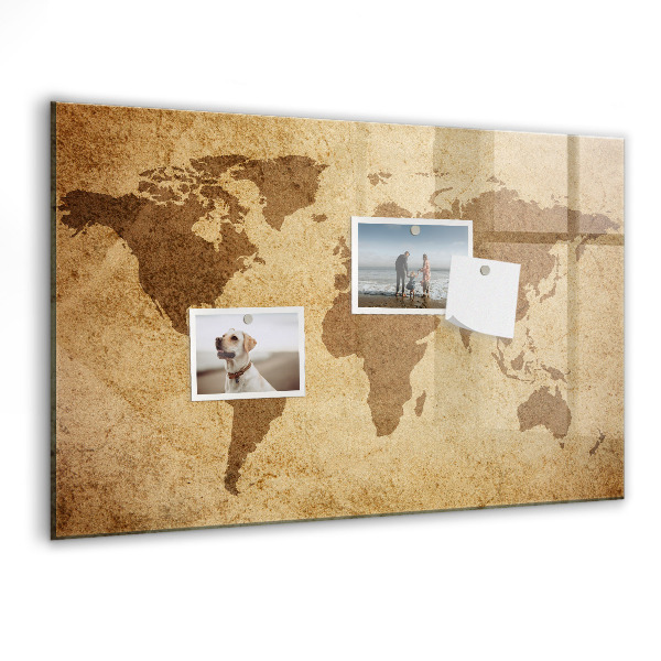 Magnettafel zum schreiben Weltkarte als Inspirationstafel