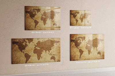 Magnettafel zum schreiben Weltkarte als Inspirationstafel