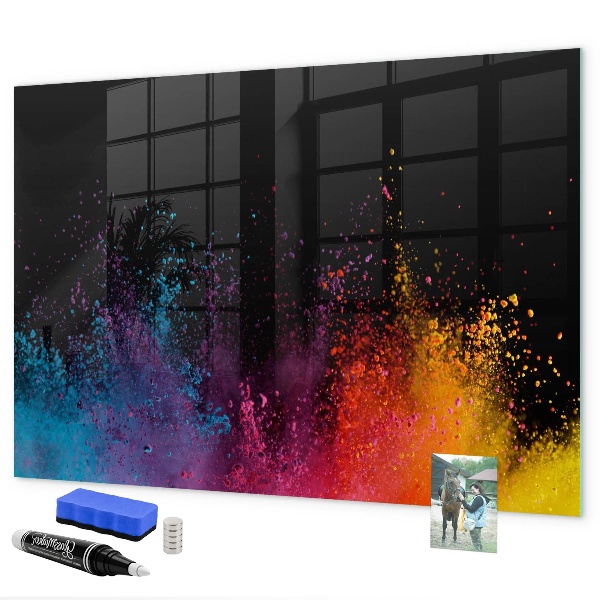 Magnettafel zum schreiben Buntes Poster für Notizen und Fotos