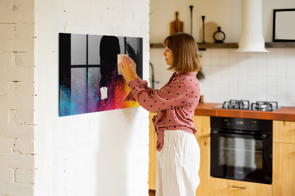 Magnettafel zum schreiben Buntes Poster für Notizen und Fotos