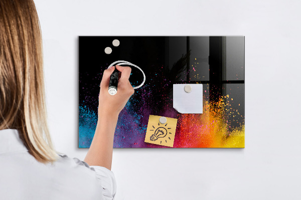 Magnettafel zum schreiben Buntes Poster für Notizen und Fotos