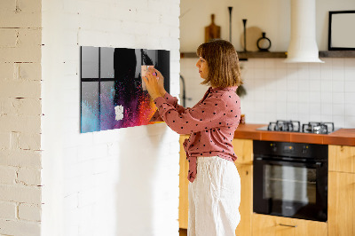 Magnettafel zum schreiben Buntes Poster für Notizen und Fotos