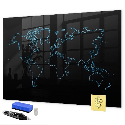 Schreib magnettafel Weltkarte mit Fotostandorten