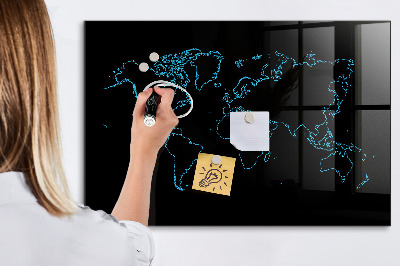 Schreib magnettafel Weltkarte mit Fotostandorten
