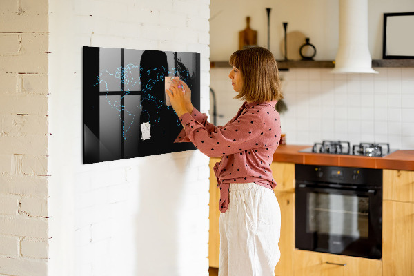 Schreib magnettafel Weltkarte mit Fotostandorten