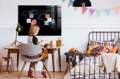 Schreib magnettafel Weltkarte mit Fotostandorten