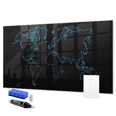 Schreib magnettafel Weltkarte mit Fotostandorten