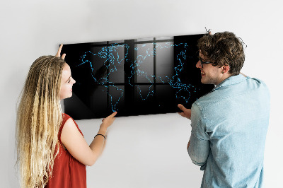 Schreib magnettafel Weltkarte mit Fotostandorten