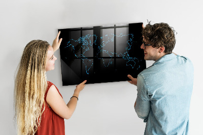 Schreib magnettafel Weltkarte mit Fotostandorten