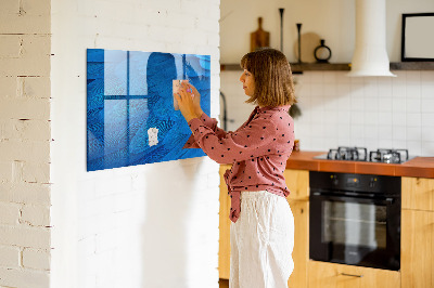 Schreib magnettafel Blaue Tafel für Fotos und Notizen