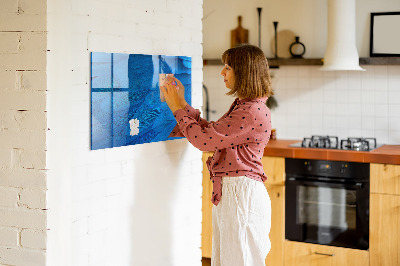Schreib magnettafel Blaue Tafel für Fotos und Notizen