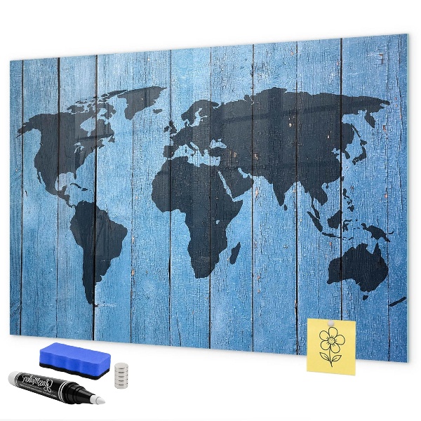 Schreib magnettafel Weltkarte mit Fotostandorten