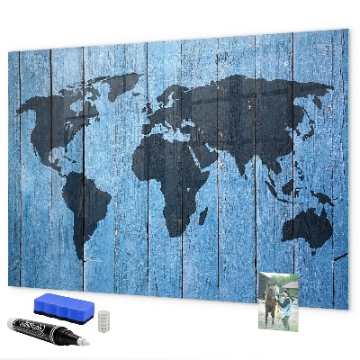 Schreib magnettafel Weltkarte mit Fotostandorten