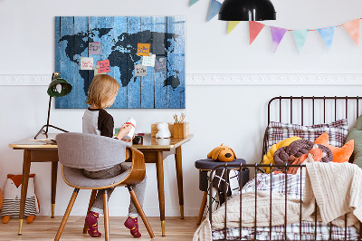 Schreib magnettafel Weltkarte mit Fotostandorten