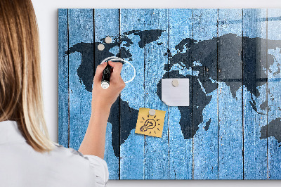 Schreib magnettafel Weltkarte mit Fotostandorten