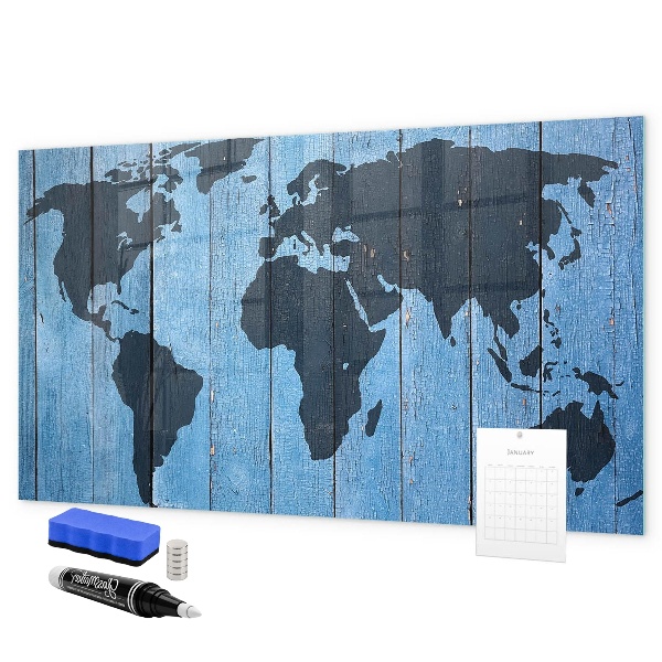 Schreib magnettafel Weltkarte mit Fotostandorten