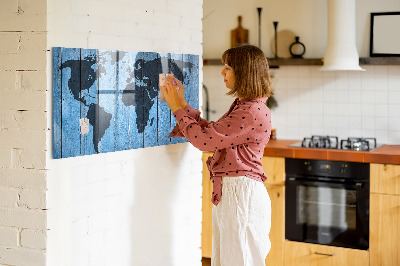 Schreib magnettafel Weltkarte mit Fotostandorten