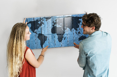 Schreib magnettafel Weltkarte mit Fotostandorten