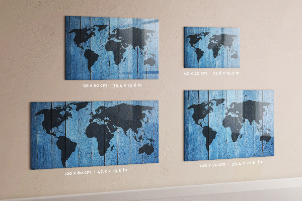 Schreib magnettafel Weltkarte mit Fotostandorten