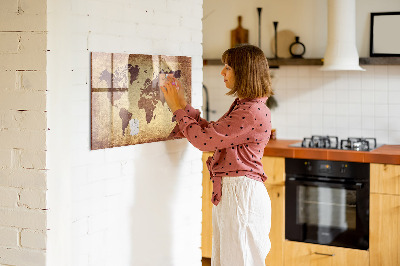 Magnettafel zum schreiben Weltkarte mit Fotostandorten