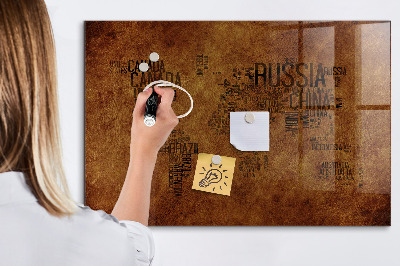 Magnettafel zum schreiben Eine Weltkarte mit persönlichen Erinnerungen