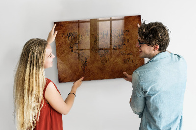 Magnettafel zum schreiben Eine Weltkarte mit persönlichen Erinnerungen