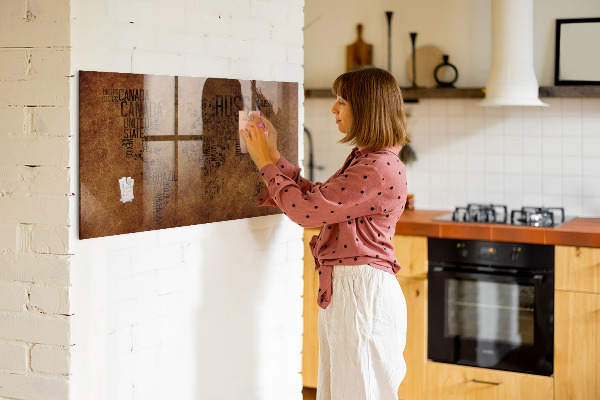 Magnettafel zum schreiben Eine Weltkarte mit persönlichen Erinnerungen